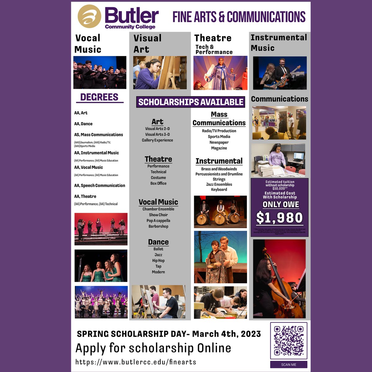 butlerccfac's tweet photo. Don't forget to sign up for our Spring Scholarship Day on March 4th! We hope to see you there! https://t.co/XJU4ZWH9LC