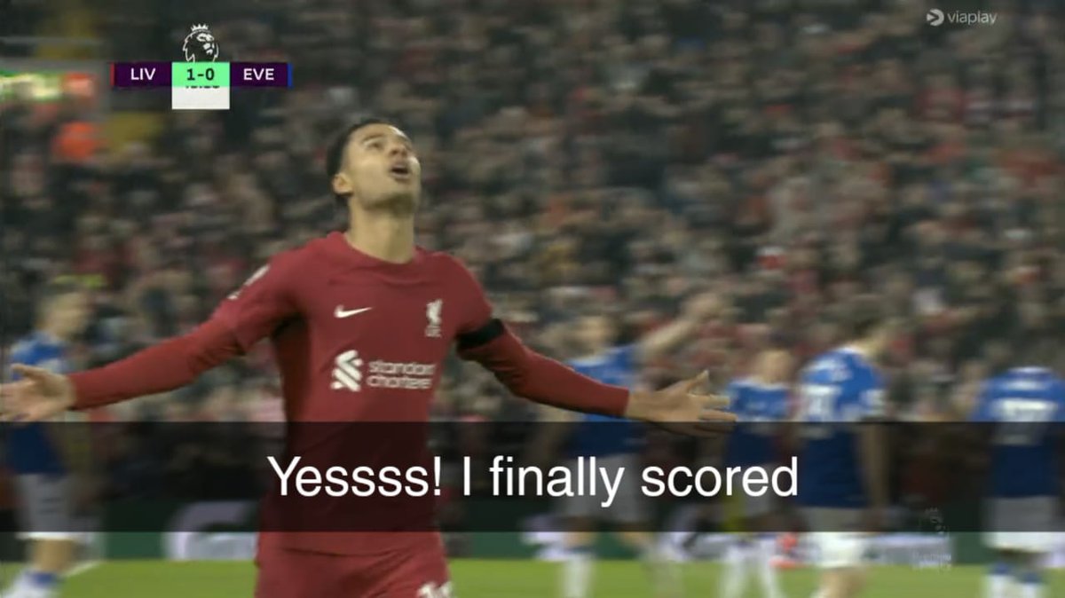 5ftblackman's tweet photo. Gakpo after that goal:
#Liverpool #LIVEVE #PremierLeague #salah https://t.co/X8U3vJSu3Y