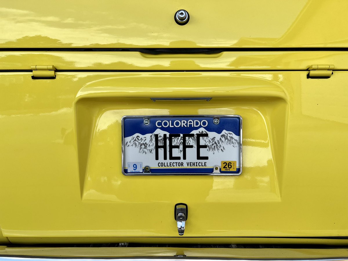 mraible's tweet photo. Ecstatic about Hefe's new license plates! π #HefeTheBus https://t.co/YNa44hpTMk