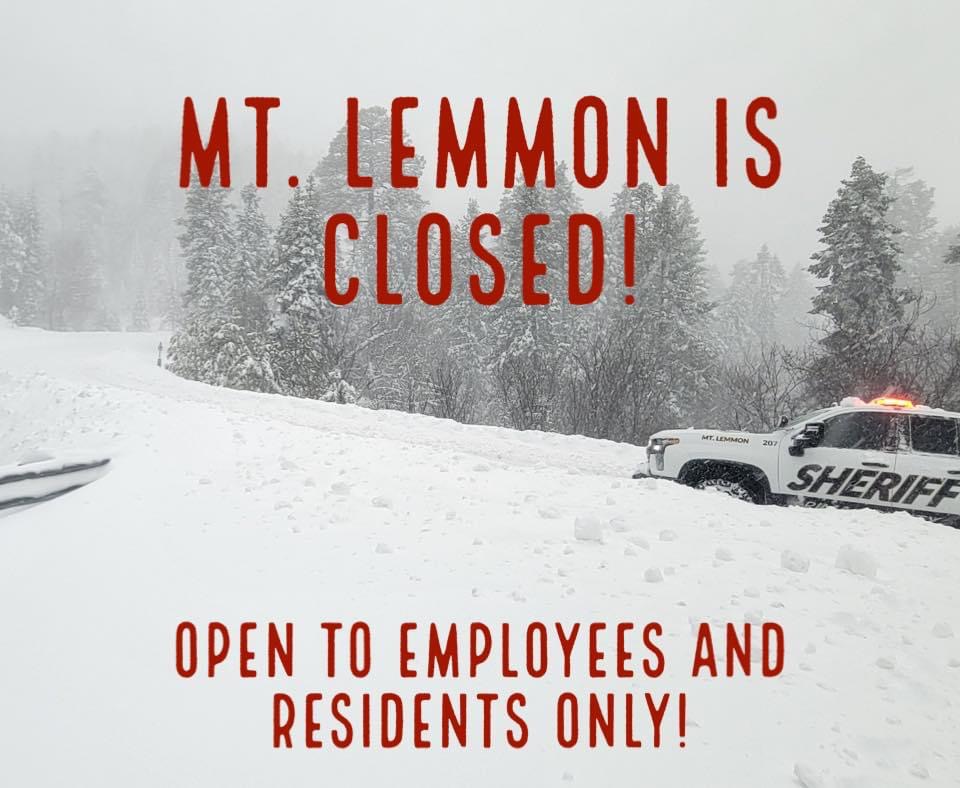 Pima County Sheriff's Department on Twitter "Road Closure Mt. Lemmon