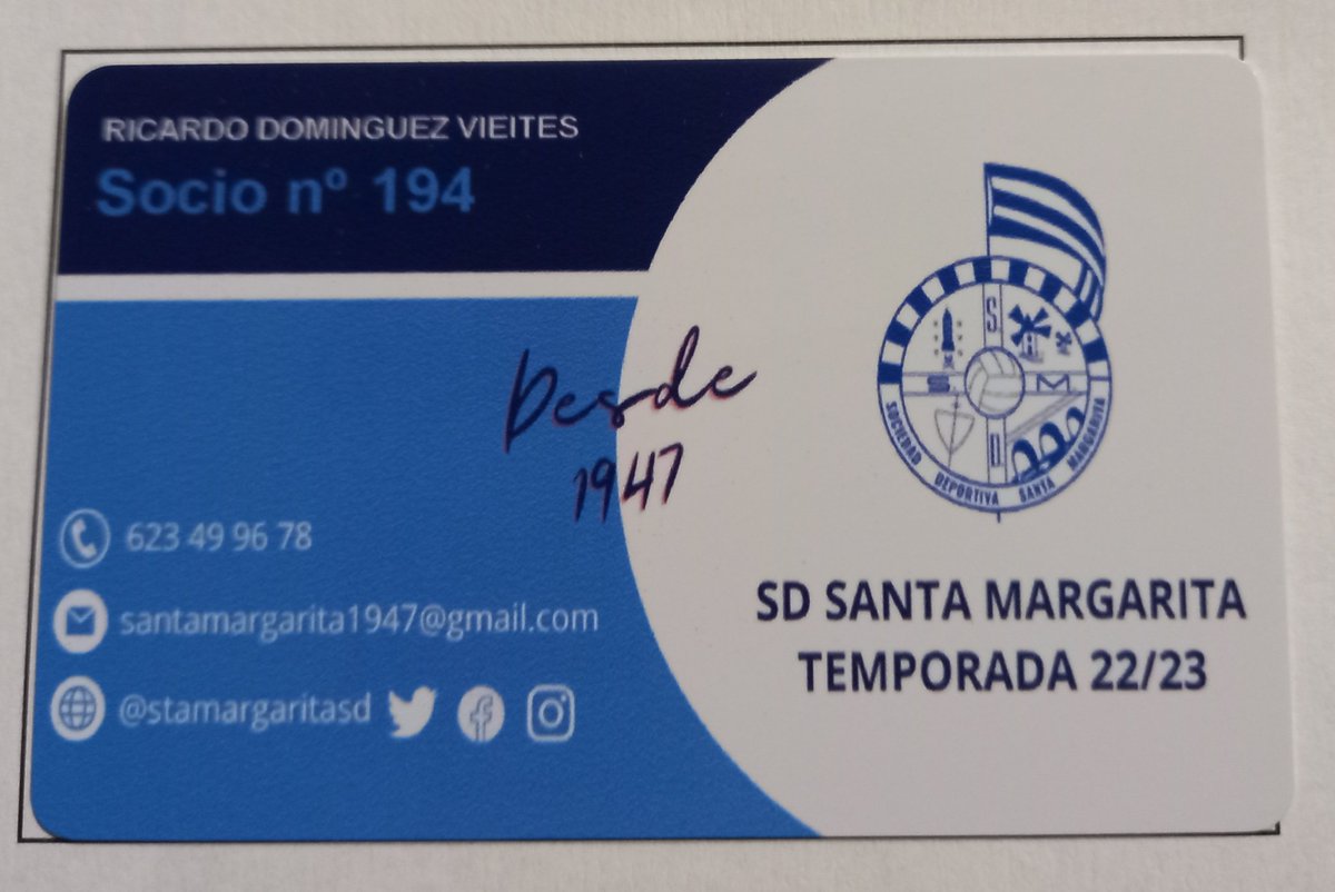 Ya tengo el abono de la temporada 22/23⚽️....me falta la bufanda. 🤙
<a href="/stamargaritasd/">S.D. Santa Margarita</a>
