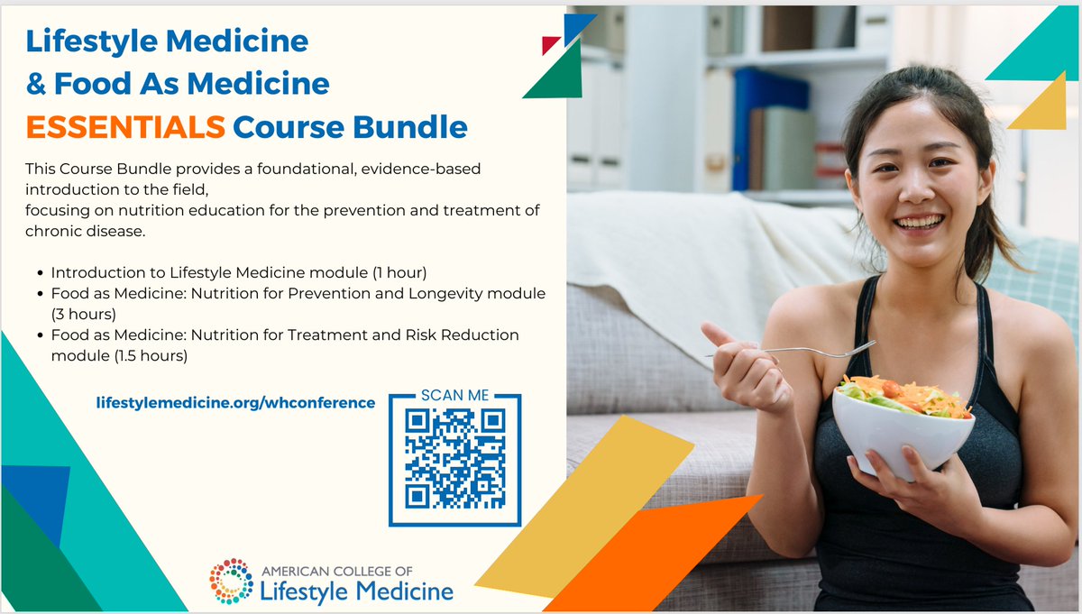 Earn free CME/CE/MOC while learning to treat the root cause of lifestyle-related chronic disease with <a href="/aclifemed/">American College of Lifestyle Medicine</a>’s 5.5-hour “Lifestyle Medicine and Food as Medicine Essentials" bundle - a $220 value!
Register now. tinyurl.com/5as3eest #lifestylemedicine #medtwitter #CME