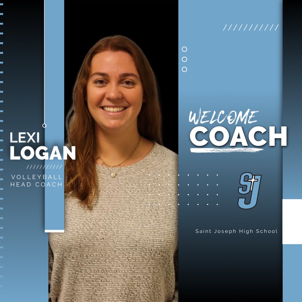 SaintJoeSports's tweet photo. We are are thrilled to announce that Lexi Logan has been promoted to Head Volleyball Coach! 

After 6 successful seasons as JV coach, she takes the reins of the program with great enthusiasm. Proud to say she's a 2014 Saint Joseph High School grad! https://t.co/oICxxqaost