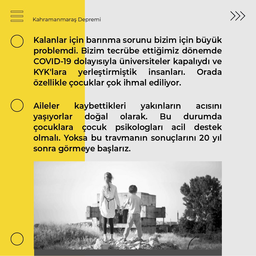 Depremin şu aşaması için çok önemli öneriler. 
Bence okuyun, paylaşın! Devamı da var, onları da devam eden tweet’lerde paylaşacağım. 

#deprem #depremmaraş #deprembilgisi #depremdestek #iyilikmüzesi