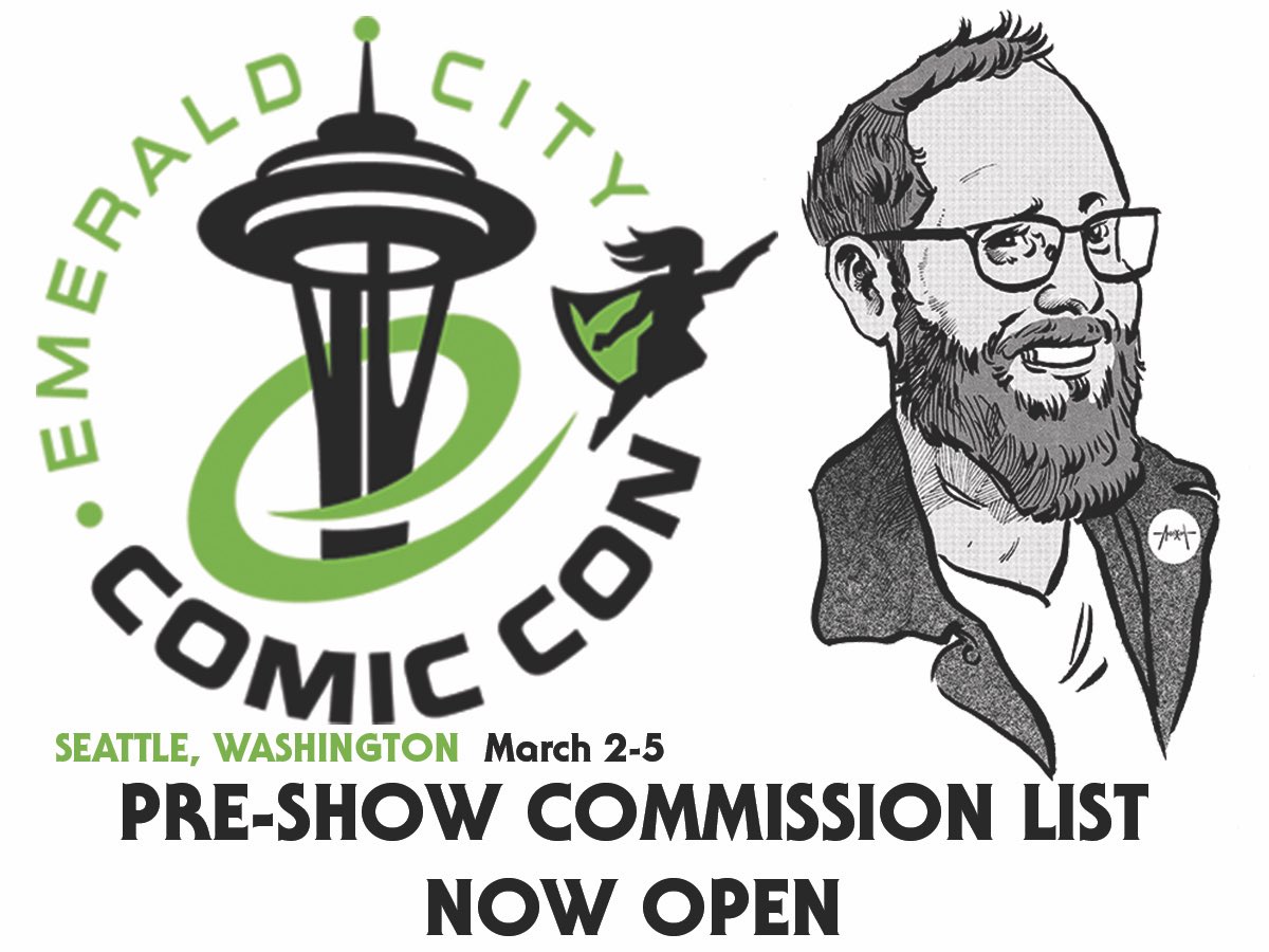 chrisacomics's tweet image. My pre-show #commission list is open for @emeraldcitycon. DM me if you’re interested. #eccc #eccc2023 #commissionsopen #comics #makemorecomics #readmorecomics