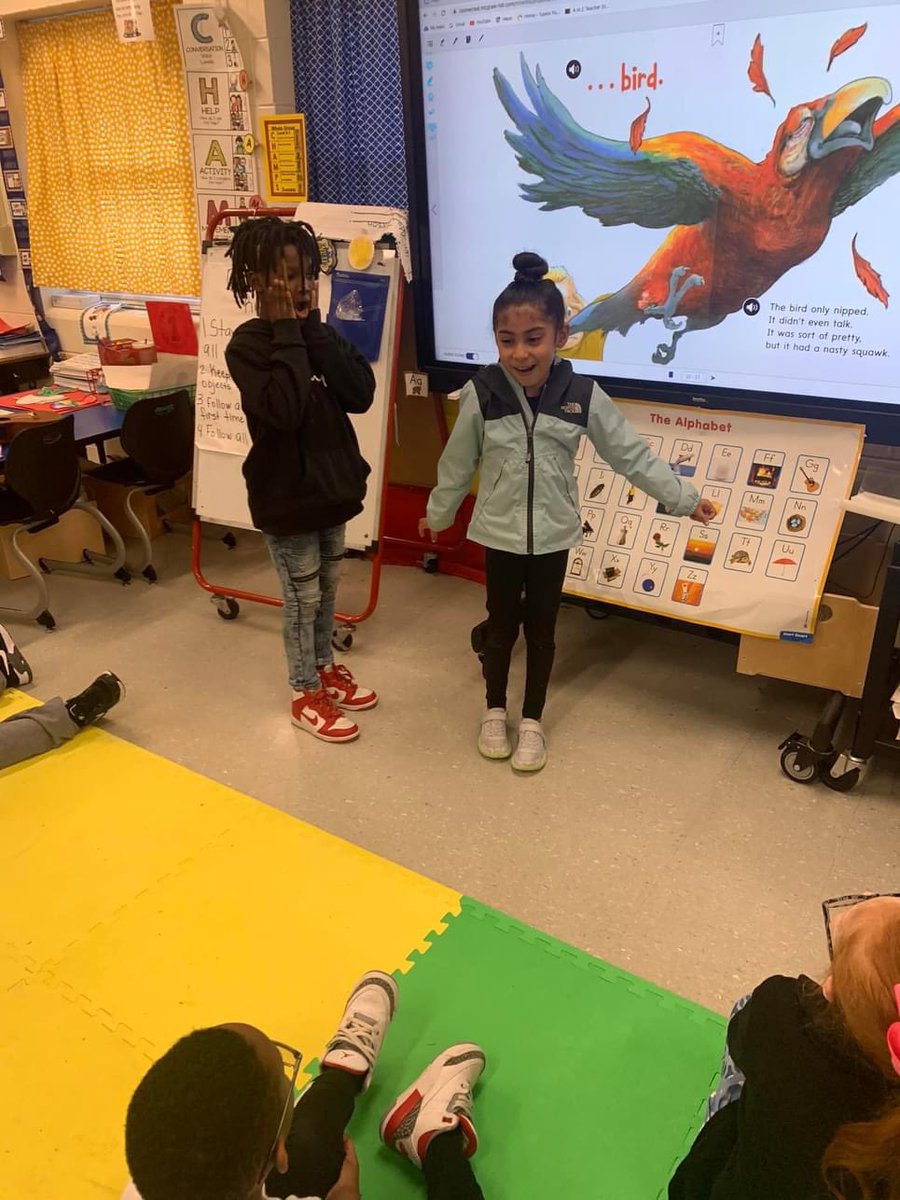 ThomasStTPSD's tweet photo. Check out these kindergarteners acting out their story led by Mr. Maharrey, a guest artist in training through  @MSWholeSchools #TPSD https://t.co/BOQdwOXysF