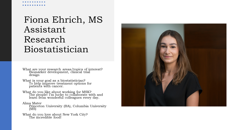 Say hello to FIONA!  She is our spotlight for this week! We are grateful to have her on our team as an Assistant Research Biostatistician! 🌟👋😊