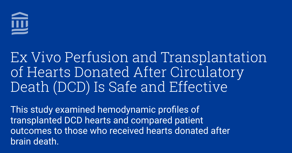 It's been projected that DCD hearts could expand availability of donor hearts by &gt;30%. A study led by MGH physicians—including Dr. David D'Alessandro, cardiac surgeon—report on pts who received a DCD 🫀 as part of the #DCD Heart Trial. #HeartMonth

More: spklr.io/6016cA5n