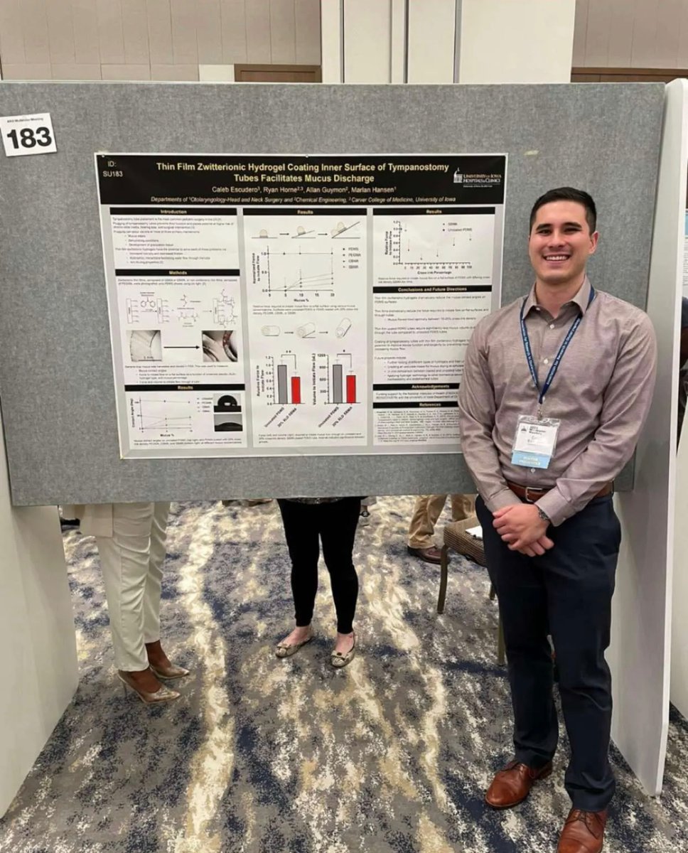 Congratulations to my favorite future brother (in-law), M2 Caleb Escudero, for giving his first presentation at a national ENT conference! A culmination of hard work and outstanding mentoring through the Iowa Oto department! 👂I am so proud of him! #gohawks #MedTwitter #iowaoto