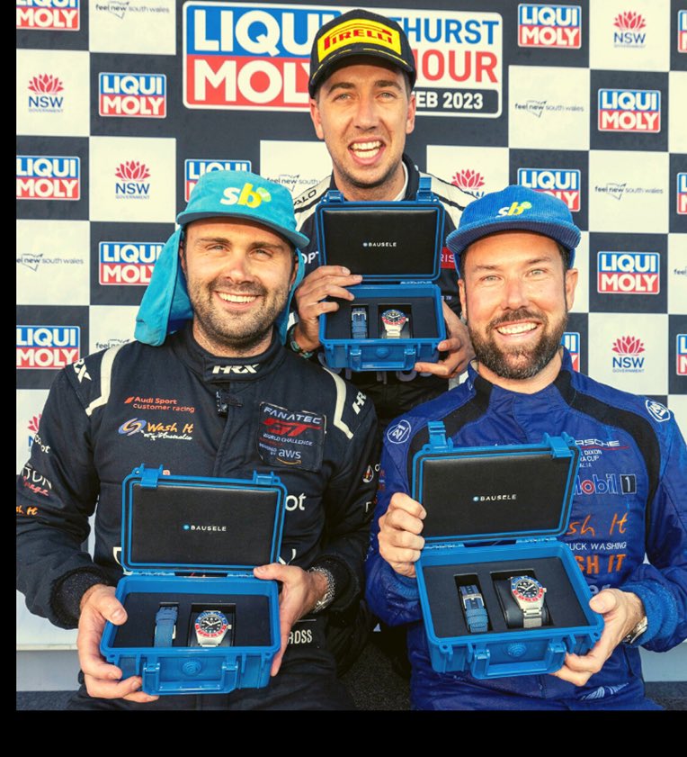 An amazing experience presenting the winners of the Bausele Pro-Am Cup with these incredible timepieces!

#bathurst12hour #mtpanorama #liquimoly #watch #watchtime #australianwatch #supportaustralia #microbrand #watches #timepiece #audi #audiracing #Porsche #PorscheOnTrack #bmw