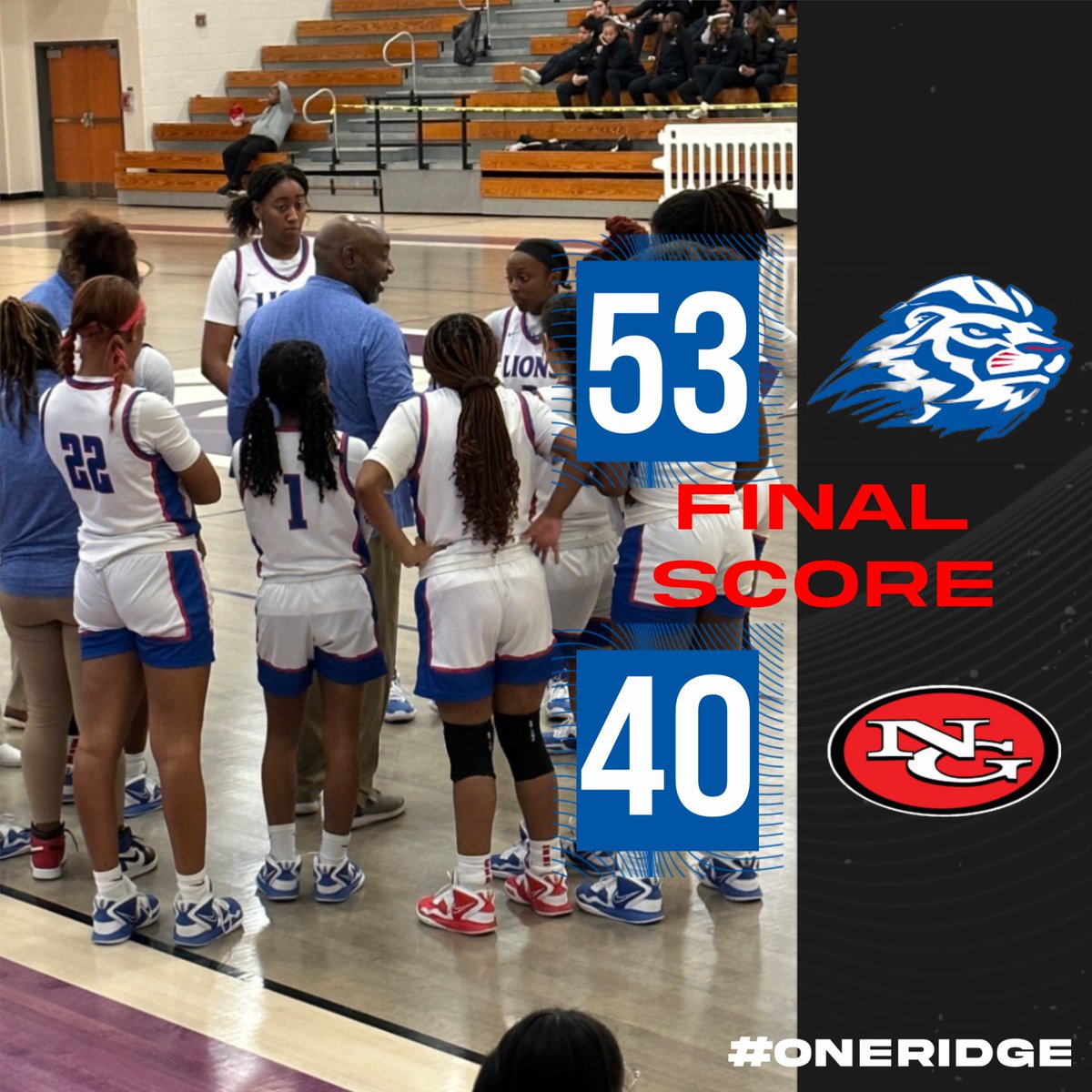 On to the Region Championship!  Congratulations Lady Lions!  Championship game is at 6:00 on Wednesday at Duluth! #OneRidge