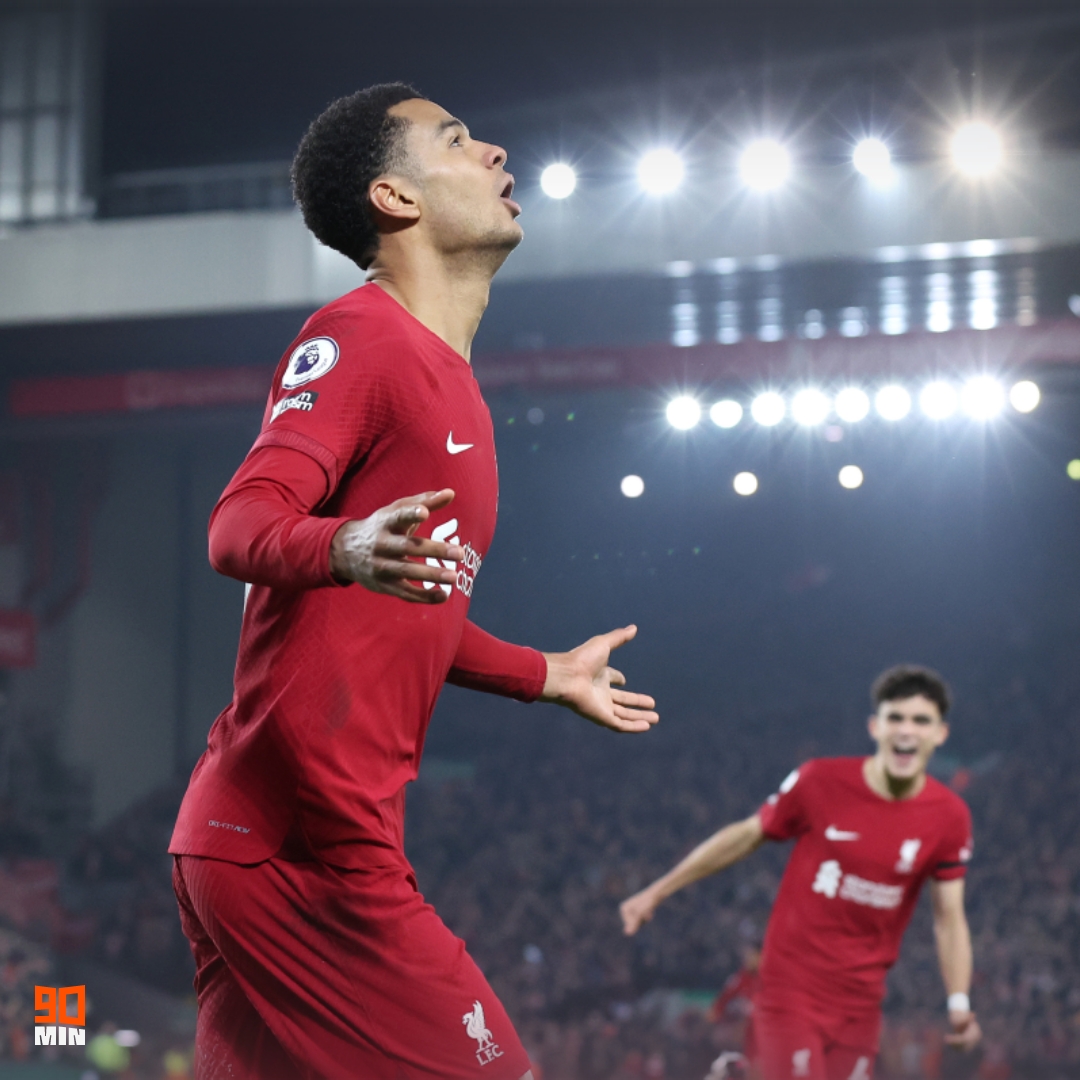 90min on Twitter: "Merseyside is red! 🔴 Mo off an electric attack, and a first Liverpool goal for Cody Gakpo ensures all three points in the derby! 🌟 https://t.co/gaLfVXuMRV" /