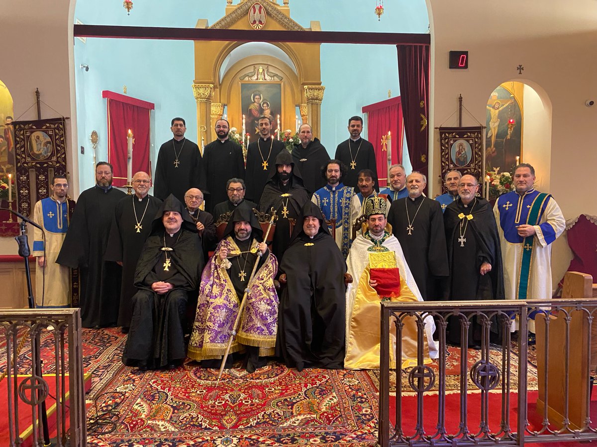 EasternDiocese's tweet photo. Primate Fr. Mesrop Parsamyan presided over the Feb. 13 Ghevontiantz Day at St. Leon Church, Fair Lawn, NJ. Clergy from the NY/NJ and Mid-Atlantic regions took part. Gatherings were held in Providence, RI; Milwaukee, WI; and Southfield, MI.
#Armenianchurch #EasternDiocese #StLeon https://t.co/1ZlbzLPODo