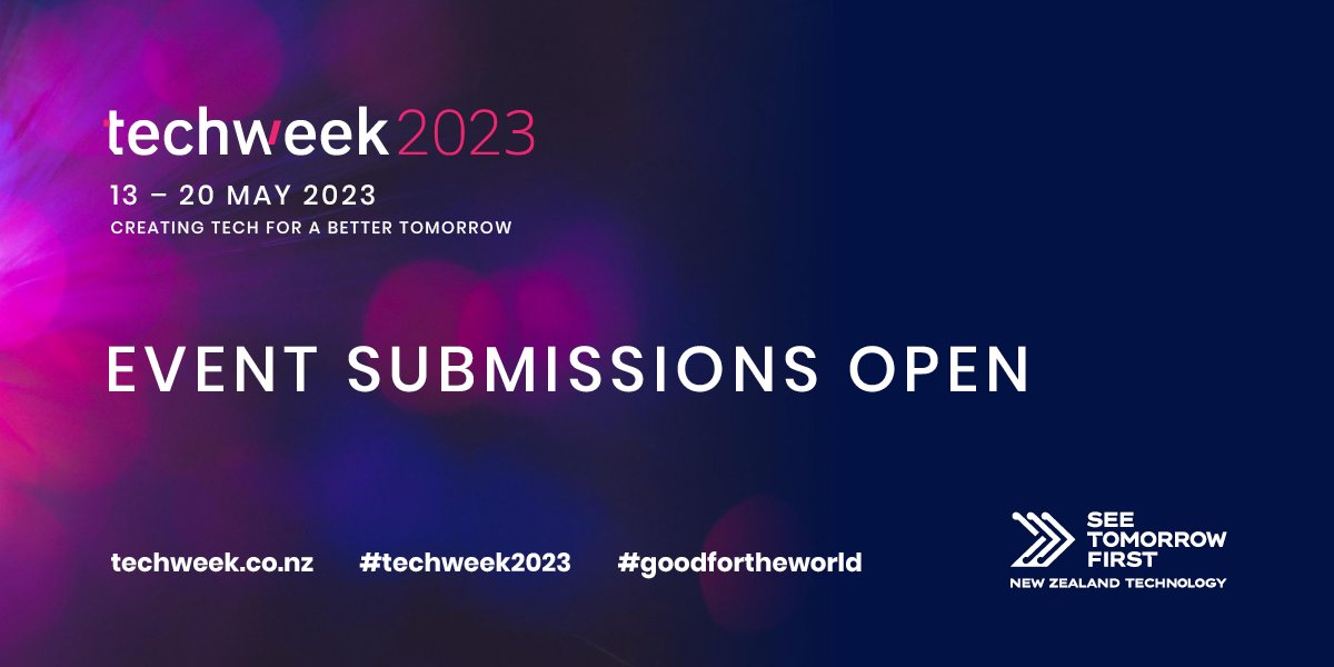NZTechIA's tweet image. Techweek23 is Aotearoa New Zealand’s opportunity to inspire, inform and educate. We encourage you to get involved. 

To submit your event now, click the below.
ow.ly/jc1C50MRjmz

#techweek2023 #goodfortheworld