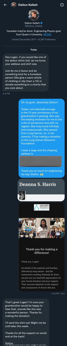 _LOG_cAbiN's tweet photo. Not @Dalton_Kellett making me cry on a Monday afternoon..
Thanks for brightening my day. And on today of all days.. no such thing as a coincidence. Not a shock to anyone, but DK's a good man. #CDKM
#LungCancerAwareness #IndyCar https://t.co/pOC26gvkp0