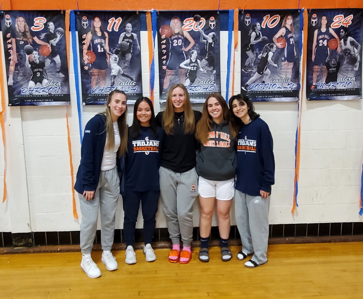 LHHSAthletics's tweet photo. Congratulations to our senior girls basketball team members. @LymanHallPRIDE @LHWOBMOB https://t.co/yEgkSiUgiI