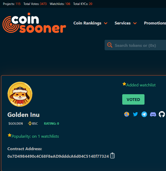 coinsooner's tweet photo. Listed @GoldenHordeOff at #coinsooner

✅KYC AUDIT 
📢Gempad / Presales / 50 bnb / 23 Feb
📢Whitelisted

You should check it out 
https://t.co/OniH80YVs8

TG:https://t.co/G6qKULt9Il

#BSC #BTC #BSCGemsAlert #NFTs #GemPAD #GOLDEN $GOLDEN #P2E #Crypto https://t.co/NO3Tz2MmDL