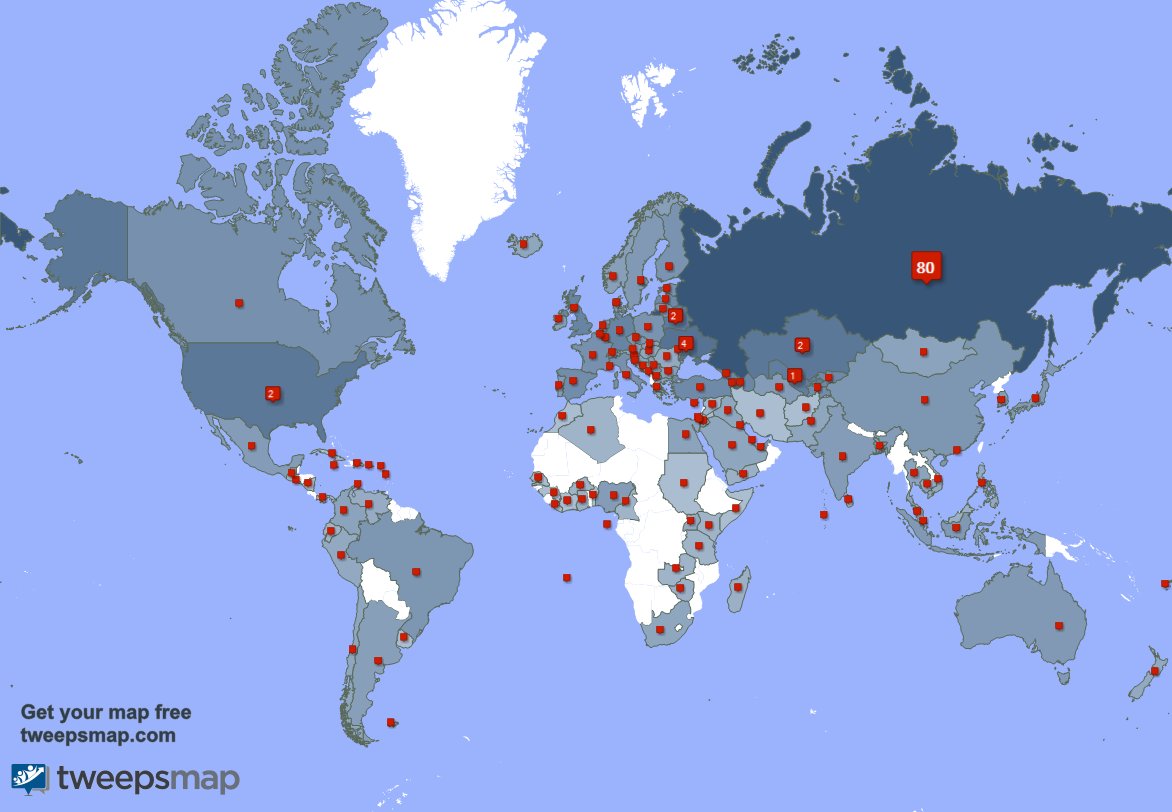 I have 31 new followers from Germany, and more last week. See tweepsmap.com/!AShmurnov