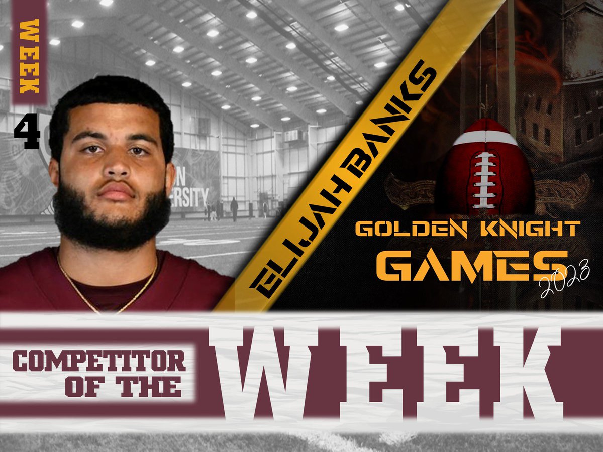 Taking the Competitor of the week for week 4 is <a href="/Banks5Elijah/">Elijah Banks</a> !! Elijah has been nothing but great! He has taken pride in his craft week after week! Congrats Elijah!!

#TheGoldenWay ⚔️🔥⚔️🔥⚔️🔥