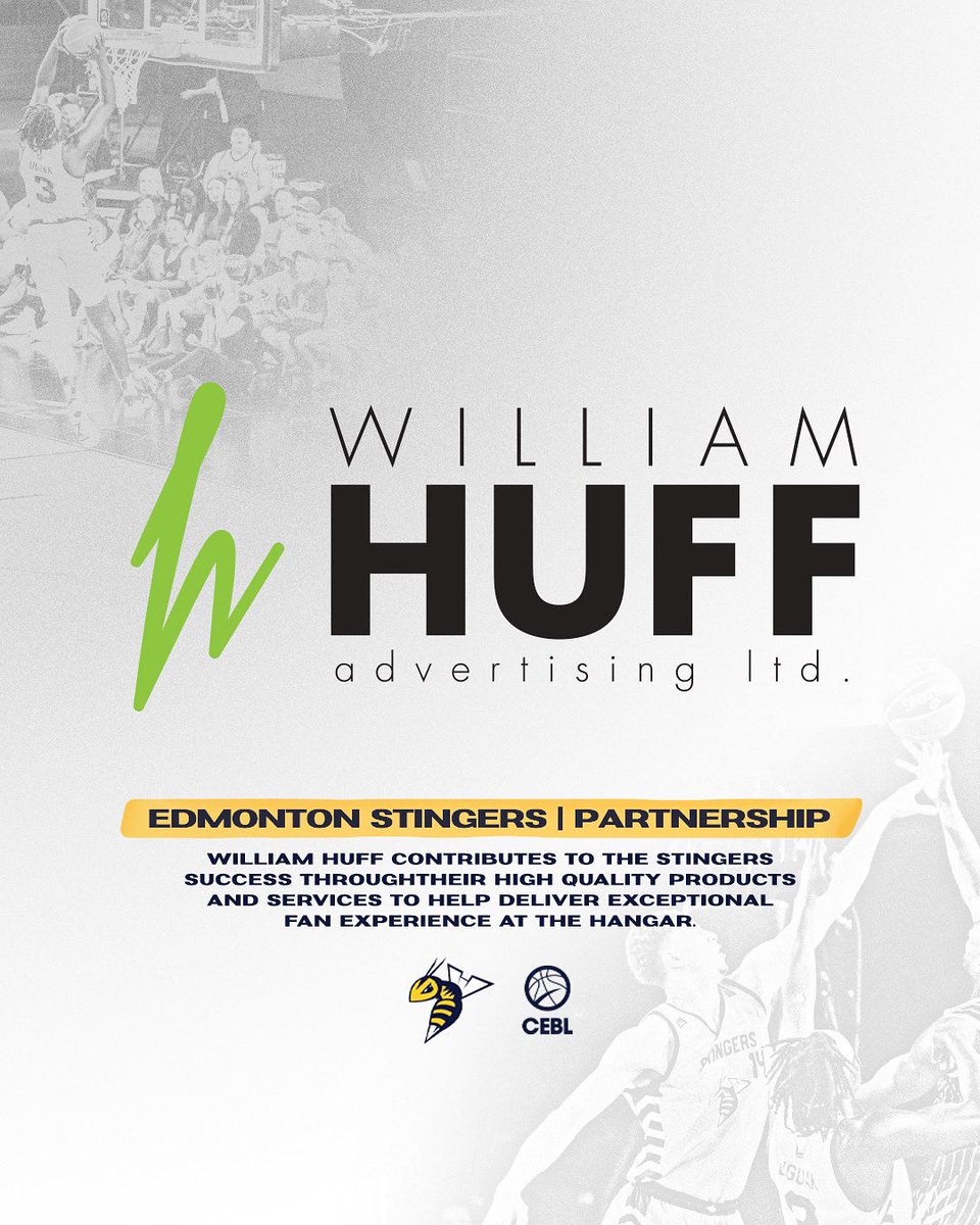Edmonton Stingers (@ed_stingers) on Twitter photo We are pleased to announce that <a href="/William_Huff/">William Huff</a> Advertising has returned as a partner for the 2023 season
The team at William Huff has provided the Stingers with high quality products and services to enhance our gameday atmosphere. (1/2) We are pleased to announce that <a href="/William_Huff/">William Huff</a> Advertising has returned as a partner for the 2023 season
The team at William Huff has provided the Stingers with high quality products and services to enhance our gameday atmosphere. (1/2)