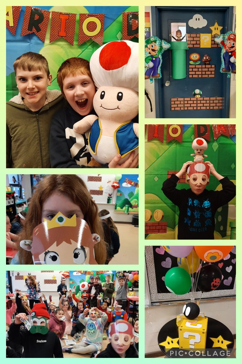 R_Sharks's tweet photo. 4Sharkey earned their reward day!  This transformation was Mario Day and the students LOVED it!  @SchoolUniacke #classroomtransformation #makelearningfun #MarioDay https://t.co/1VMnowXCuM