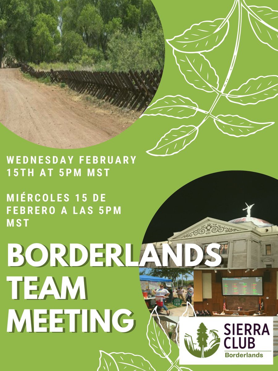 SC_Borderlands's tweet photo. Join us for the Borderlands Team monthly meeting on Wednesday, February 15th at 5pm MST.

Únase a nosotros para la reunión mensual del equipo de Borderlands el miércoles 15 de febrero a las 5 p. m. MST. https://t.co/eUXEcrO46O