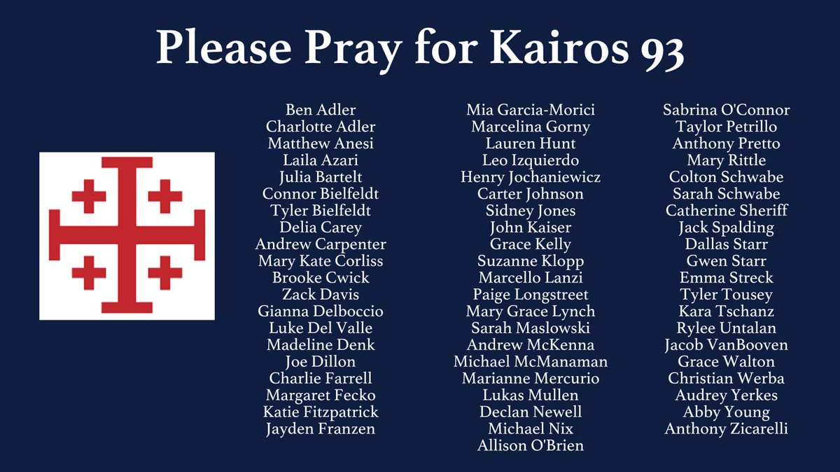 SaintViatorHS's tweet photo. Take a moment today to offer a short prayer or good wish for all of our students who are beginning their @CampusMinSVHS Kairos journey today. #SaintViatorPrayForUs https://t.co/zLgo1YW86A