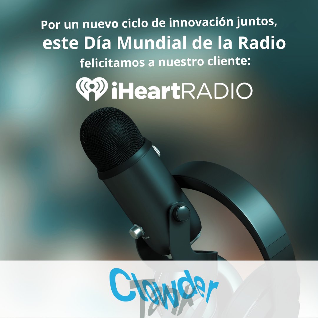 ClowderTank's tweet photo. Celebramos un medio centenario en donde, de la mano de empresas valientes y visionarias puede hacerse mucha disrupción.

¡Feliz Día Mundial de la Radio, @iHeartRadioMx! https://t.co/aFhqE8Uxdp