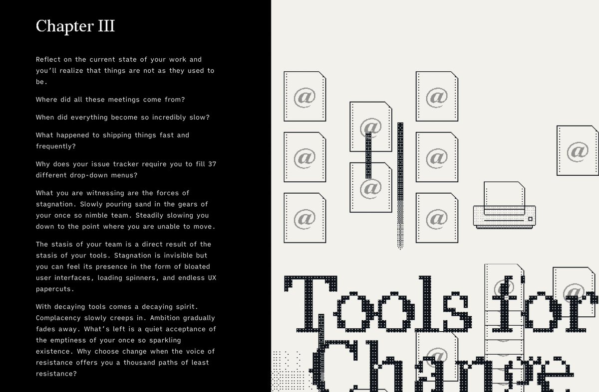 Company productivity stems from the ICs, people who build the things. They should have the sharpest tools to do their work. 

Wish more leaders would recognize that and listen to their teams instead of wasting people's time on tools they don't want or tools which won't work