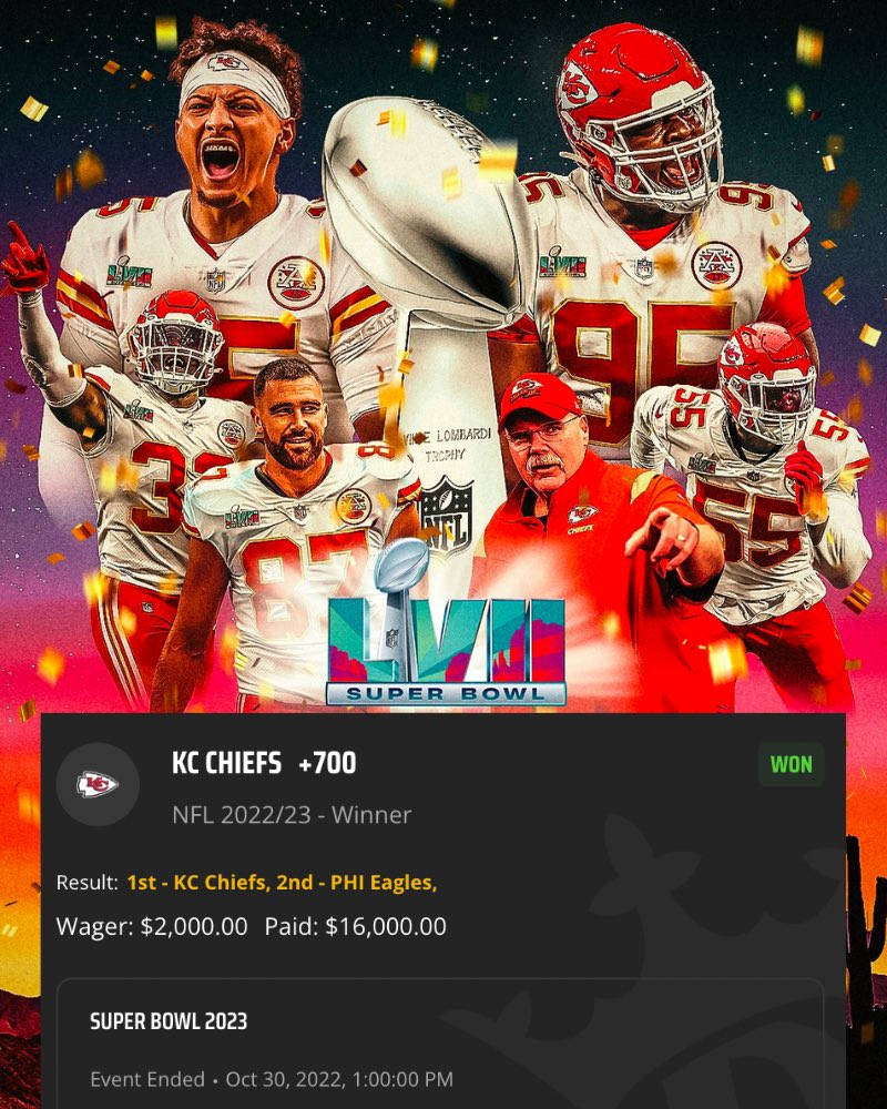 QuanNFL's tweet image. Put the ‘NFL’ back in @QuanNFL this year with a season for the ages.

Hitting 65% across 90+ NFL wagers is next to impossible and we had the cherry on top with a big time cash in the Super Bowl with our Chiefs future.

Massive congrats &amp;amp; thank you to all clients!

#InQuanWeTrust