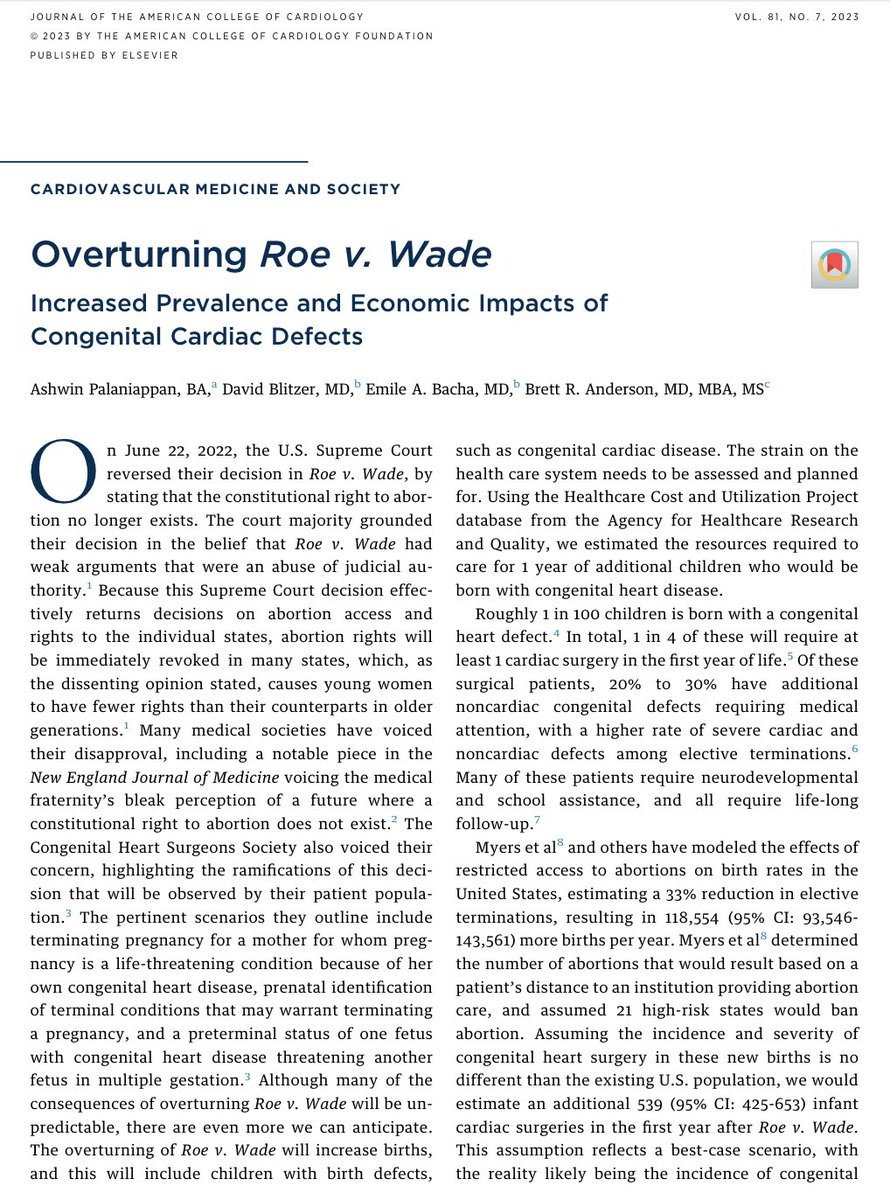 Check out this important analysis led by medical student @Ashwin_NY analyzing healthcare workforce implications of overturning Roe v Wade. Implications for wait times & care access to for all patients @emilebachamd @STS_CTsurgery @AATSHQ @AmerAcadPeds authors.elsevier.com/a/1gayq2d9GHsl…