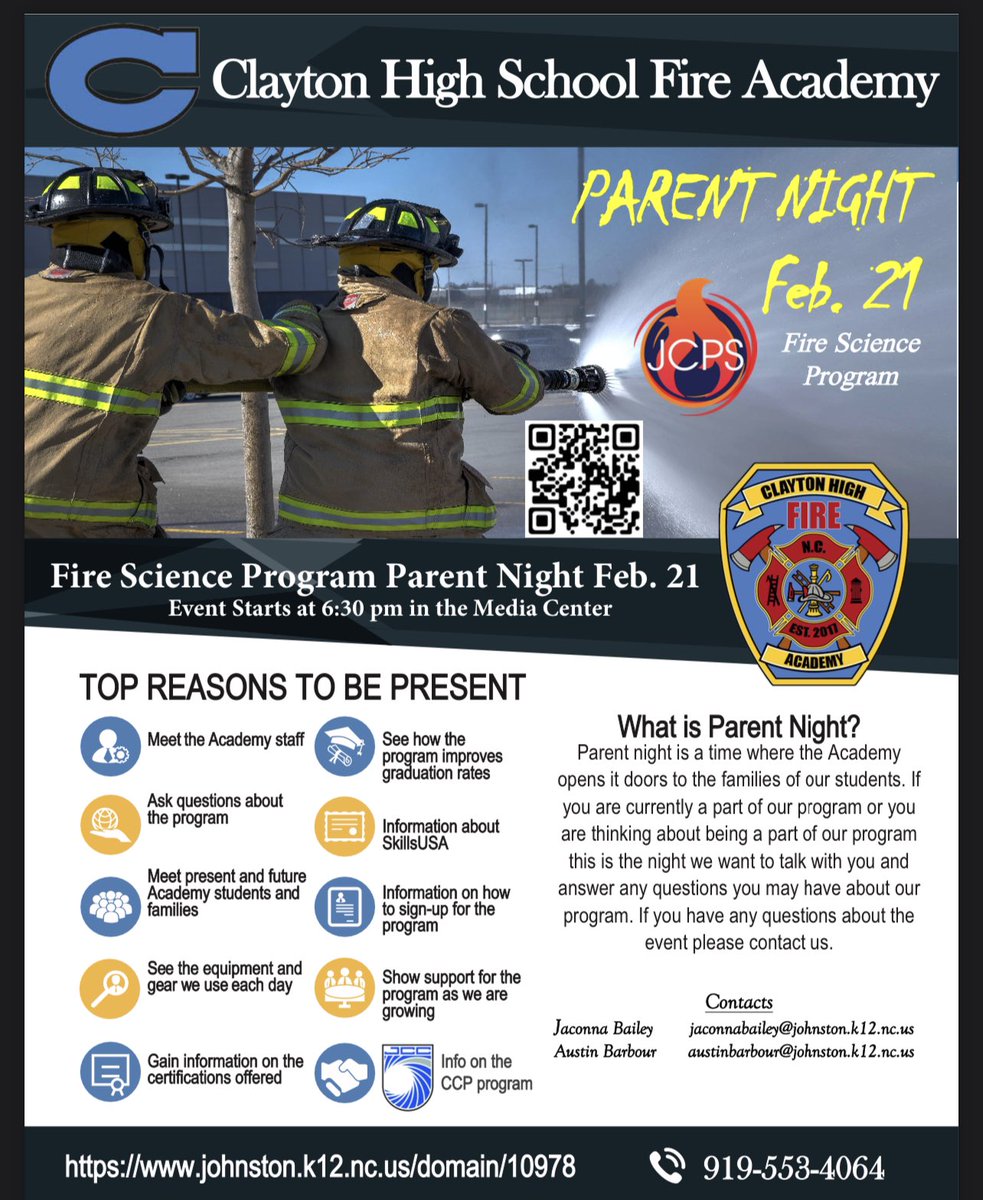 Fire Science Academy informational meeting on 2/21 in the CHS media center! #CometsALLin