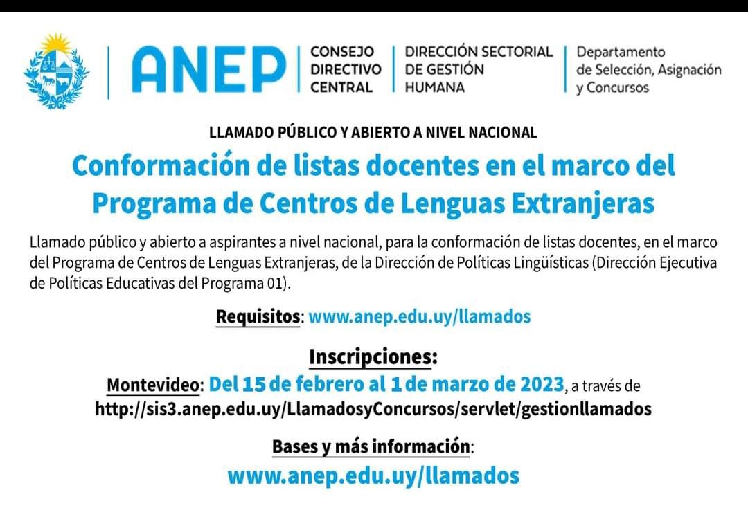 A todos los docentes de francés, alemán, portugués, italiano y LSU interesados.