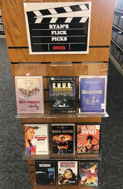 Check out a selection of librarian Ryan's favorite movie DVDs next time you visit NOBR PL, always free to borrow & watch with your library card! #movie #movienight #movienightathome #northbrunswicklibrary