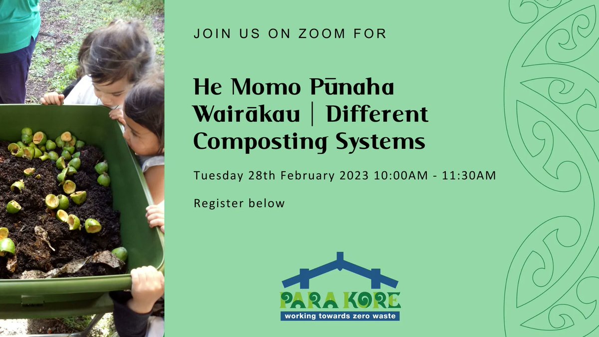 Our friends at Para Kore are running three online compost wānanga and registrations are now open for the second in the series.

Join them for an introduction to some of the most commonly used composting systems or methods. 

buff.ly/3Z4PB8n