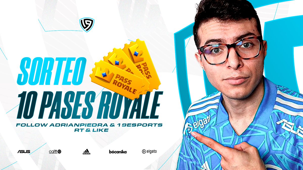 SORTEO 10 PASES ROYALE Febrero 🫶🏻

Requisitos:
Follow <a href="/19esports/">19esports</a> 
Follow <a href="/adrianpiedracr/">AdrianPiedra</a> 
RT ✅ &amp; Fav ✅ 

@ a un amigo y tu carta favorita