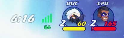 damage display and ping indicator in <a href="/Brawlhalla/">Brawlhalla</a> 
damage disp: ~8 hrs initial + 4 hrs overall on maintenance 
ping indicator: 6 hrs, piggybacks off the damage display, but finished in under a day
if i can do it, <a href="/BlueMammoth/">Blue Mammoth Games</a> should absolutely be able to
