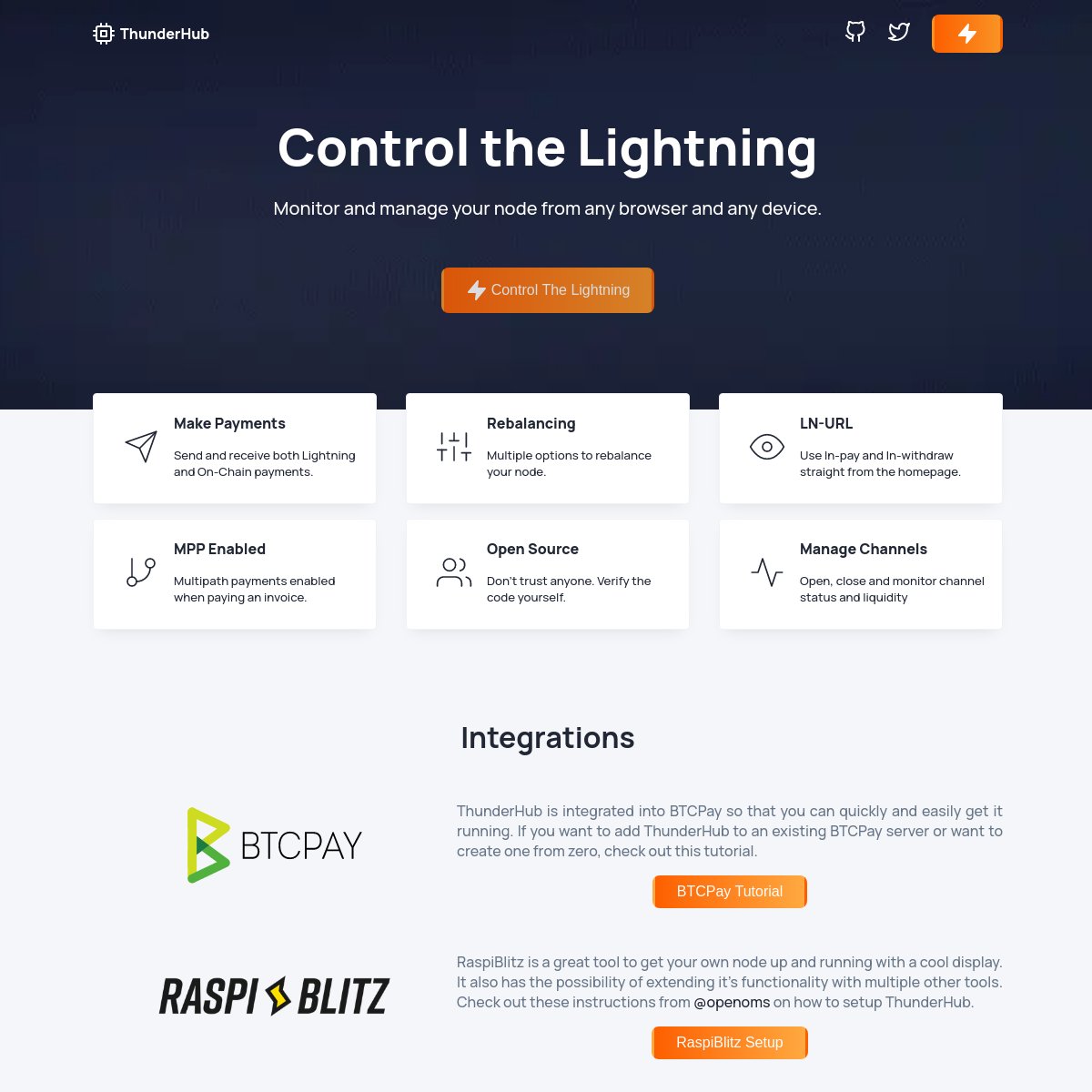 ⚡  New venue  ⚡

ThunderHub  
<a href="/thunderhubio/">ThunderHub</a>
Manage and monitor your lightning network node right inside your browser.

LightningNetworkStores.com/e/thunderhub.io
Made by <a href="/tonyioi/">tony ϟ</a>

#LN #btc #lightning #bitcoin #bitcoinLNS #LightningNetwork