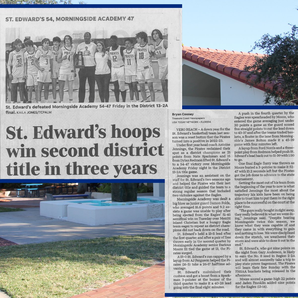 StEdsVero's tweet photo. Congratulations, Saint Edward's Boys Basketball! The Pirates pulled out a close game, 54-47, over Morningside Academy to win the District Championship! #PiratePride https://t.co/lCFzjJrxxX