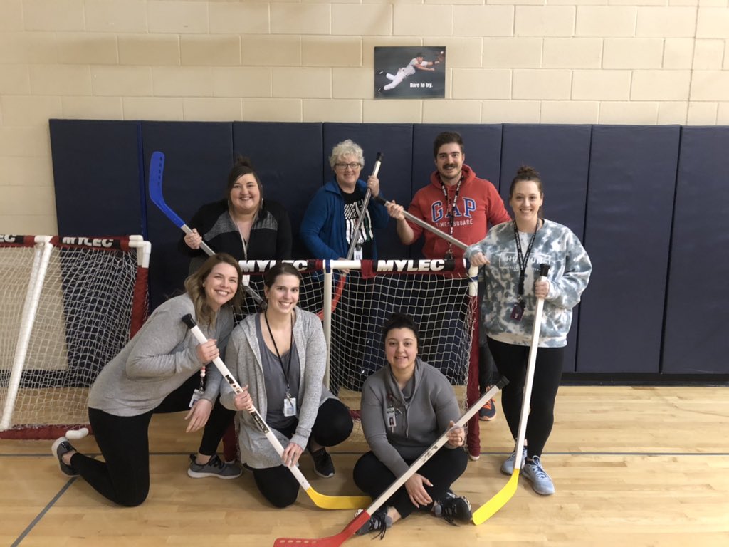 K_WithMrsJ's tweet photo. Brakkenfly teachers are ready for a floor hockey workout!!!
@LakeAgassizGFPS #reFreshFebruary23 
#WeAreBrakkenfly https://t.co/1ms4yXThWY
