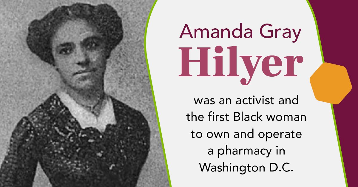 A very influential leader for Black women in medicine, Amanda Gray Hilyer was an activist and the first Black woman to own and operate a #pharmacy in our nation's capital.

#BlackHistory #PharmacyHistory #AmandaGrayHilyer
