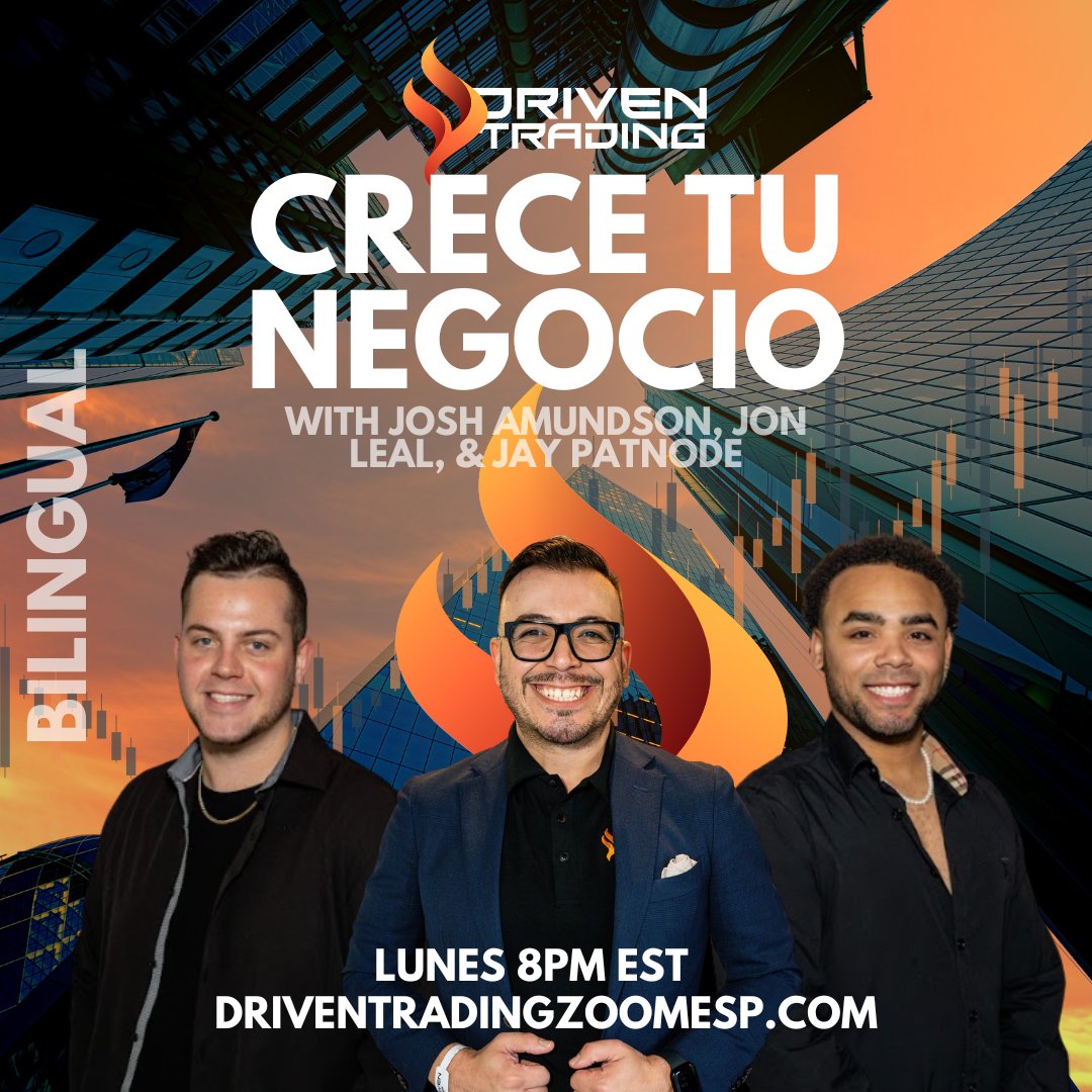 drivenespanol's tweet image. DRIVEN Trading Crece Tu Negocio Martes 8pm ET driventradingzoomesp.com