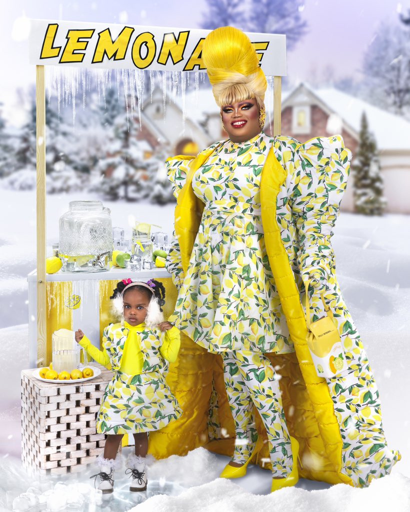 foxxy_doll's tweet photo. No matter the season it’s Lemonade 🍋🤭to be made! 💸 
Featuring my niece Ja’elle ( @sincerelysunny_ )
PUFFER PLEASE!  

Look by @thattrendyguy x @javiimadeit 

Hair by @wigsbygolgi 

Photo Editor @retoucher_ryan 💛  
@rupaulsdragrace https://t.co/LMJcGN3Txw