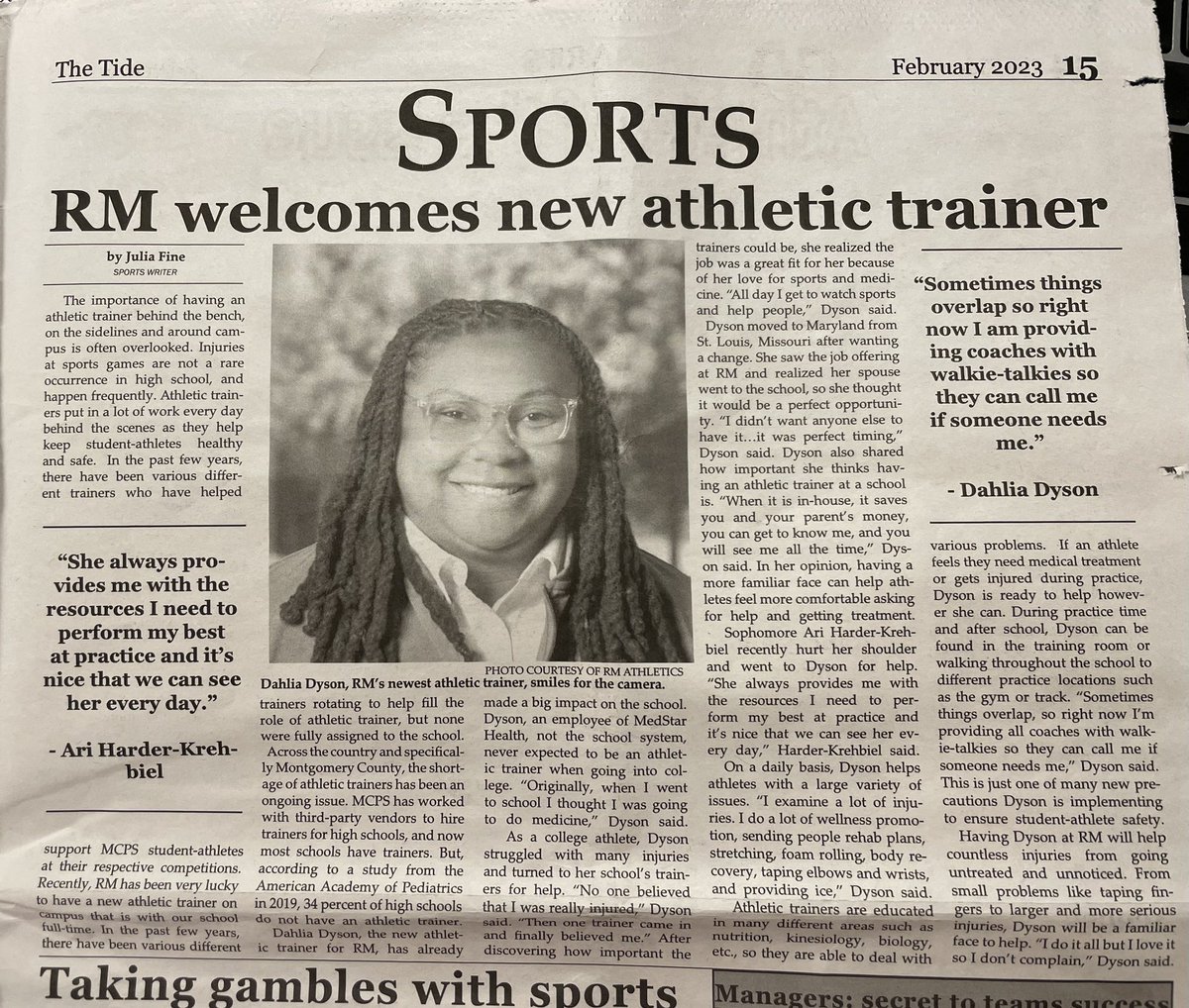 Shoutout to <a href="/RM_Tide/">The RM Tide</a> for featuring me in this month’s publication! #BHM #smallwins