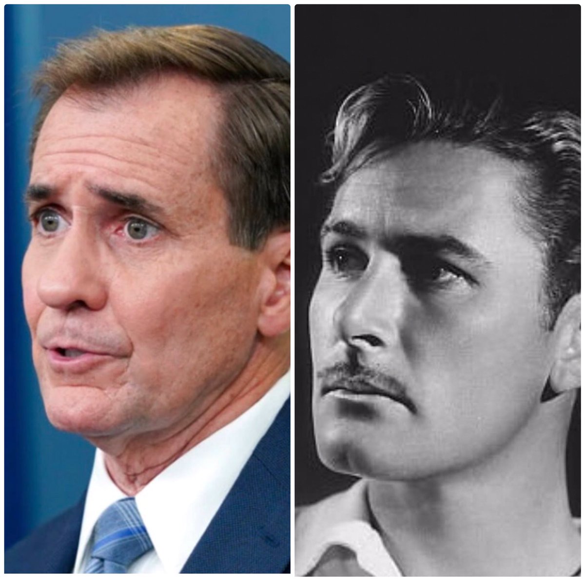 What’s up with John Kirby’s permanent Erroll Flynn mustache?  I can’t listen to his press conferences because I’m fixated on the stache.  

#WhiteHouse 
#whitehousepressconference 
#karinejeanpierre 
#chineseballoon
