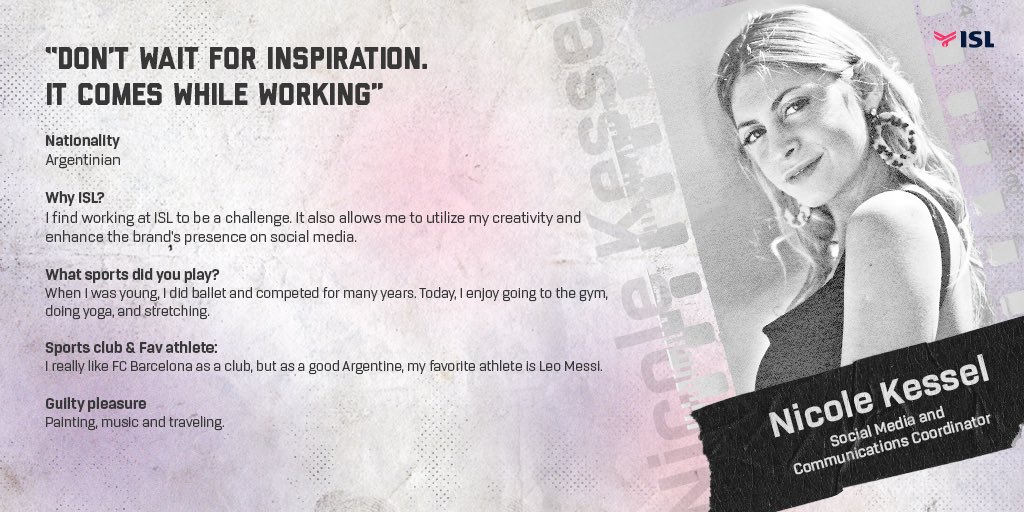 ISLAgency's tweet photo. If you ever wondered how do we keep our social media so fresh and exciting, you'll have to meet our Social Media and Communications coordinator, Nicole Kessel😏.

#WeAreISL #TeamISL #marketing #sportsmarketing #design #socialmedia #sportsevents #teamwork #team #teambuilding https://t.co/xMzvaPngcB