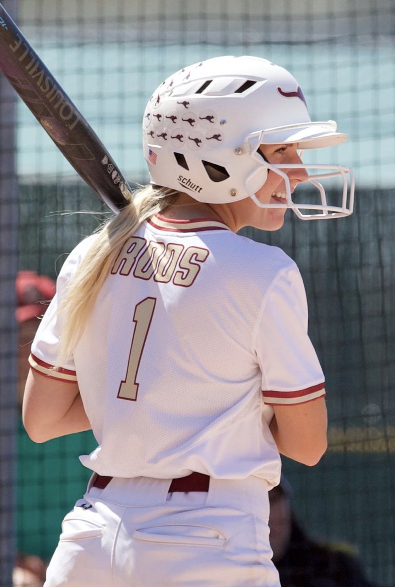 Fun with stats! After one week of SCAC softball, Elizabeth Preston ranks 1st in the conference in hits, 1st in batting average, 1st in on-base percentage, 1st in doubles, 1st in runs scored, 2nd in slugging percentage, 2nd in stolen bases, and 3rd in RBI. #RooNation #BeFierce