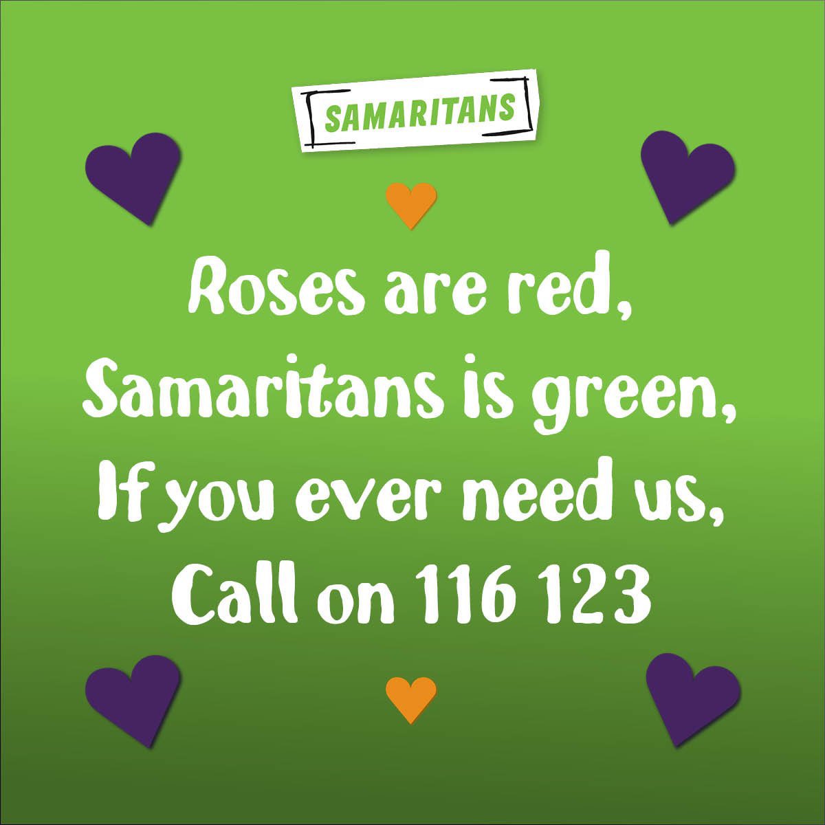 Galwaysamaritan's tweet photo. Valentines Day can be difficult for people for different reasons. 

If you need to talk, we’re here 24/7, 365 days a year on freephone 116123💚

If you're struggling on #ValentinesDay or any day, our trained listening volunteers are here in #GalwaySamaritans🤗 

#galway #gaillimh https://t.co/MLGnXghBhr