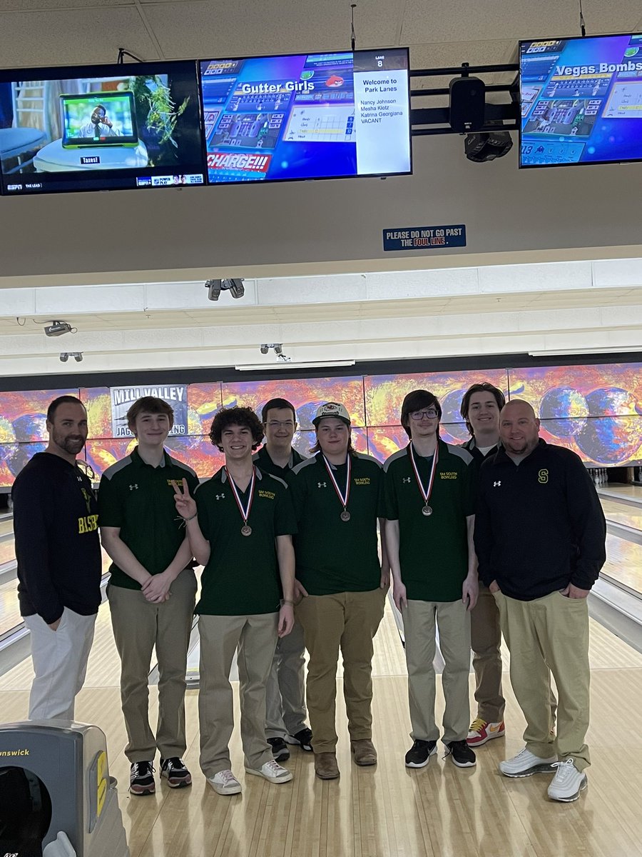 Varsity Boys bowling team finished 2nd place today in the SM meet. 3 boys placed!!!
Darrin Thompson-4th 627
Anthony Derr- 5th 618
Deken Penny - 6th 613

Great job!!!!